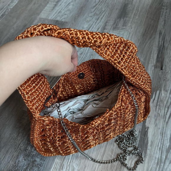 ZARA BRAIDED RHINESTONE WOVEN MINI BAG - BRAND NEW WITH TAG - Picture 7 of 8